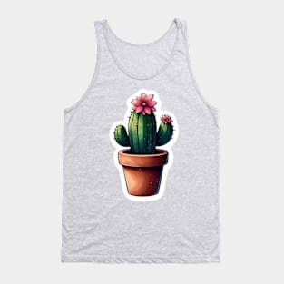 Watercolor cactus plant sticker Tank Top